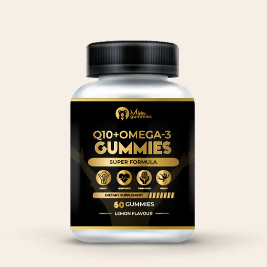 Mister Gummies Q10 Omega-3 Gummies Super Formula Dietary Supplement Lemon Flavour 60 Gummies.