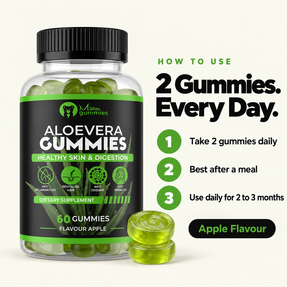 Aloevera Gummies (Skin, Hair & Immune Booster)