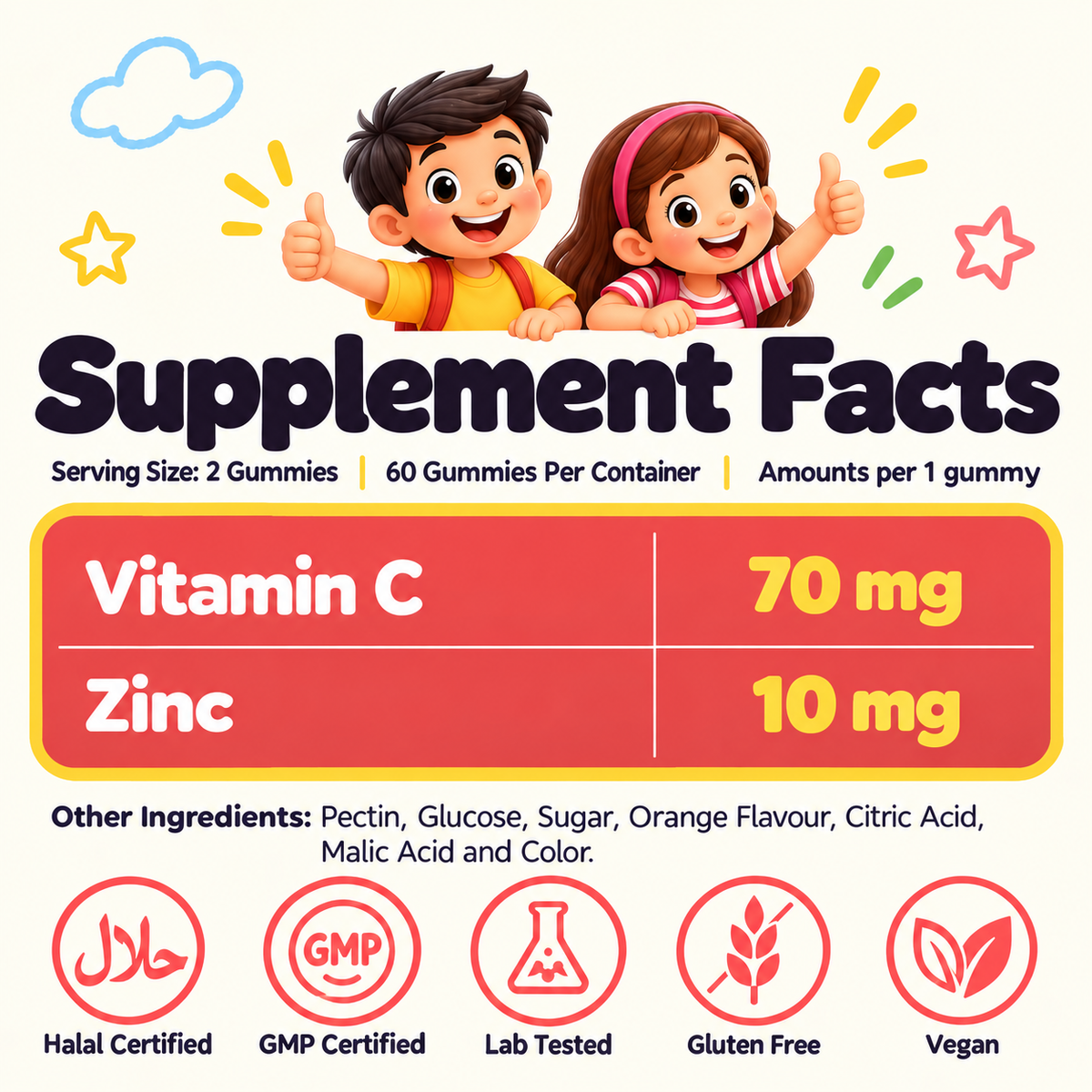 Kids Vitamin C & Zinc Gummies – Immune Shield