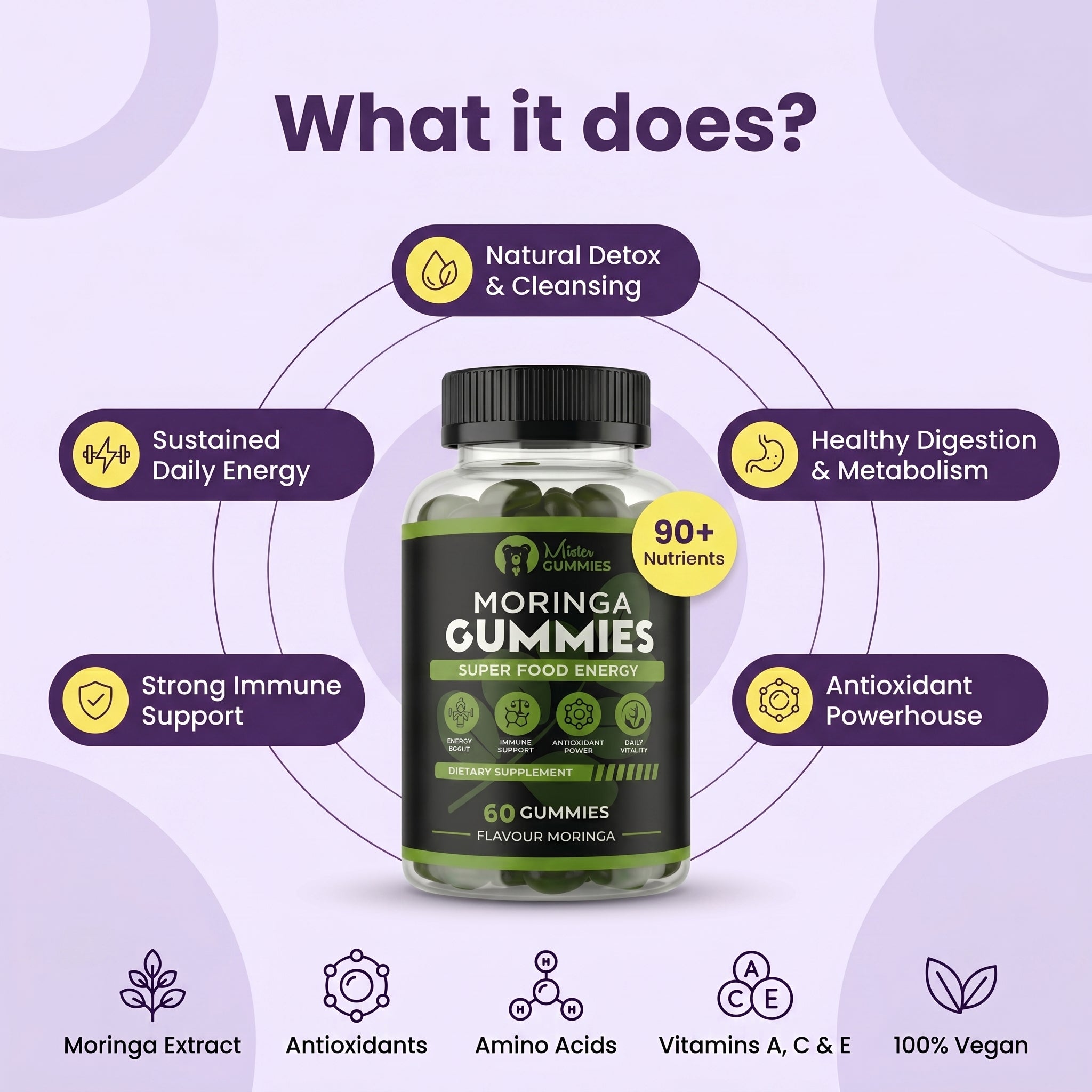 Moringa Gummies with 90+ Nutrients Superfood
