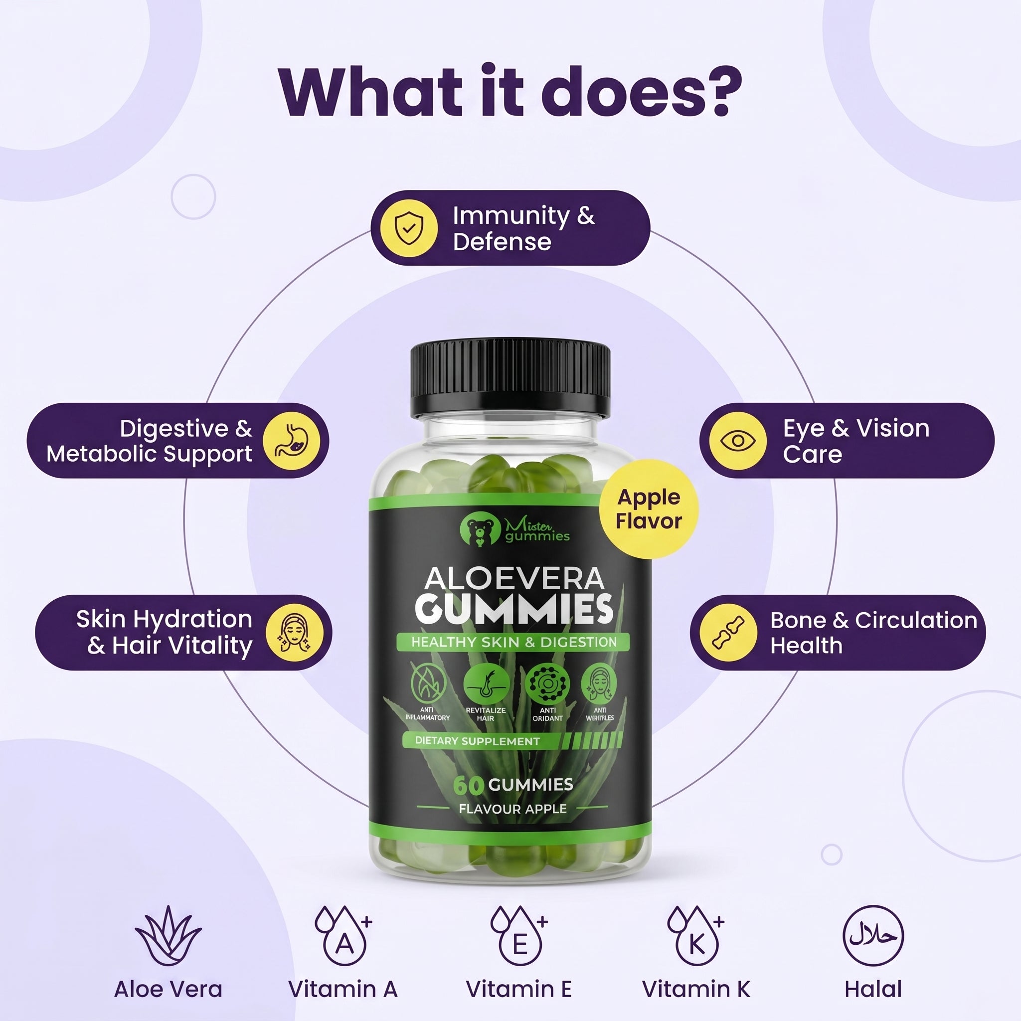 Aloevera Gummies (Skin, Hair & Immune Booster)