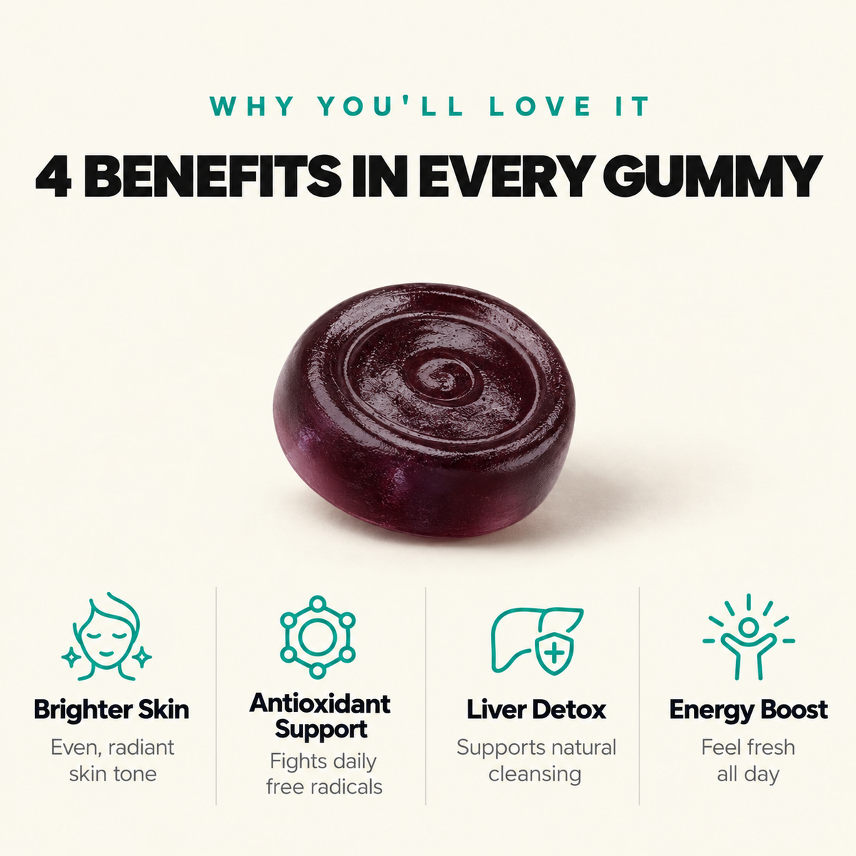Glutathione Gummies for Skin Glow & Liver Detox