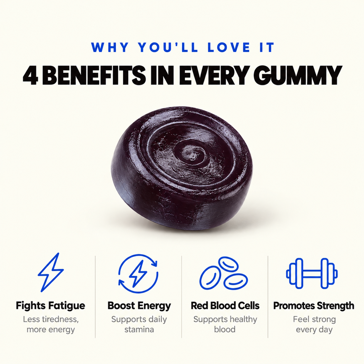 Iron Gummies with B-Complex, Zinc & Vitamin C