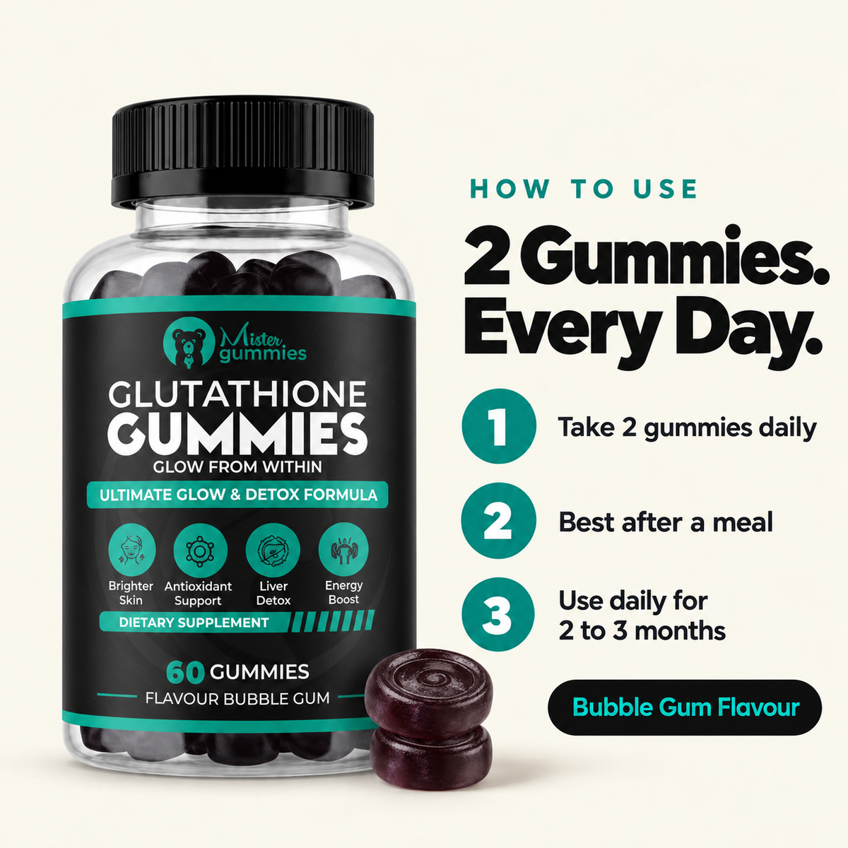 Glutathione Gummies for Skin Glow & Liver Detox