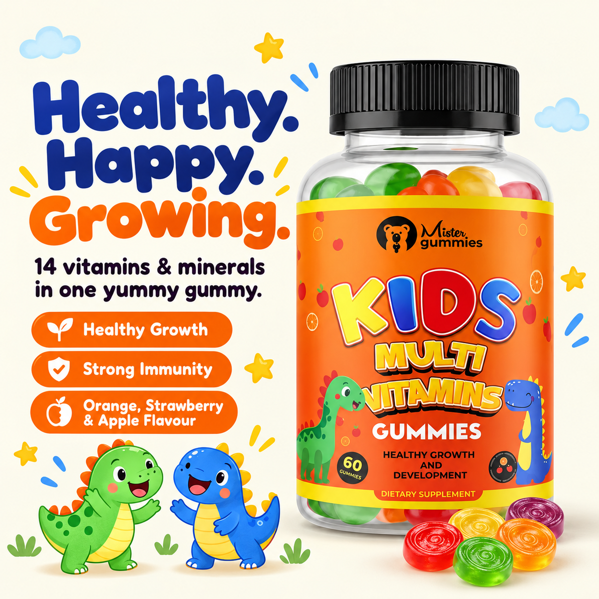 Kids Multi-Vitamins Gummies -14 Nutrients