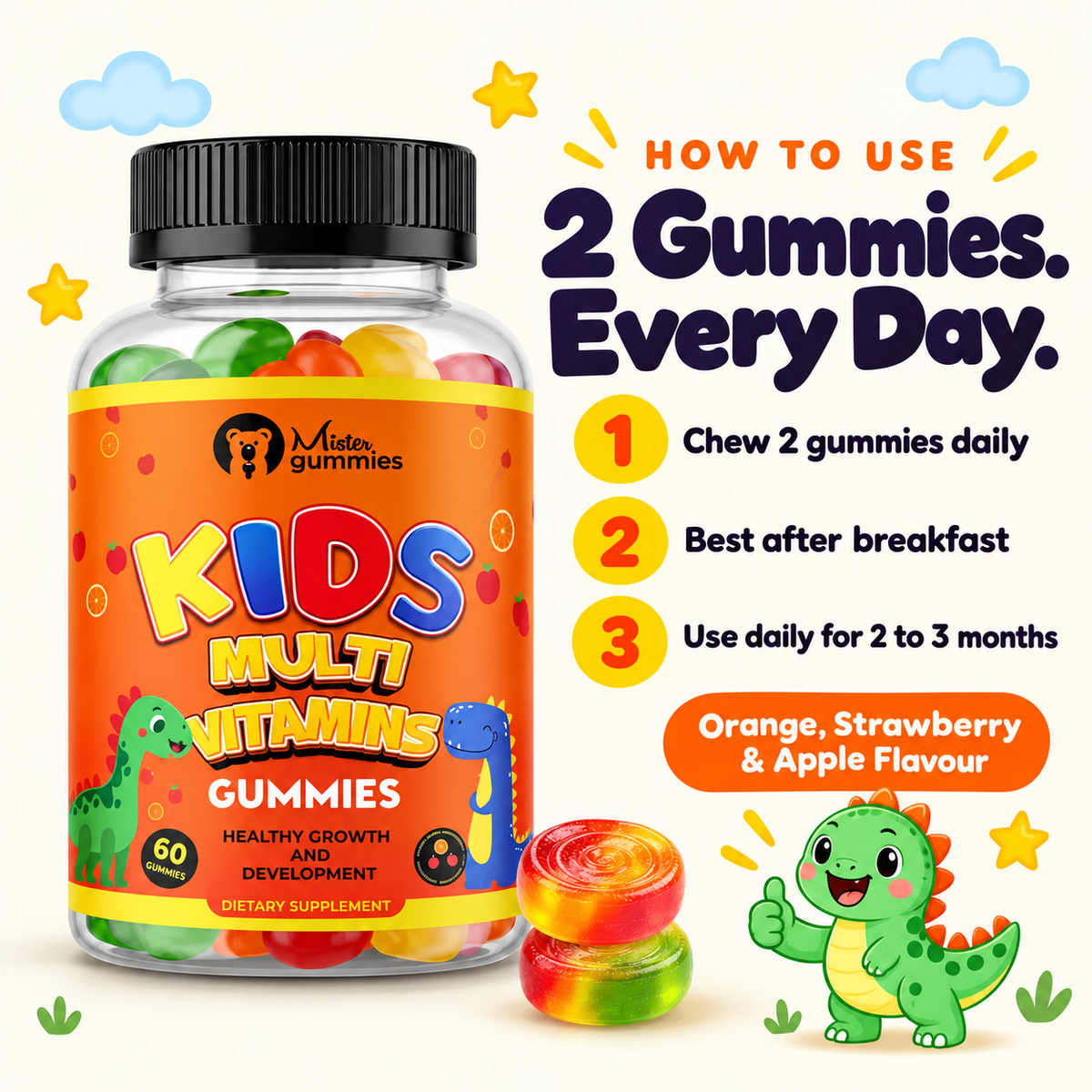 Kids Multi-Vitamins Gummies -14 Nutrients
