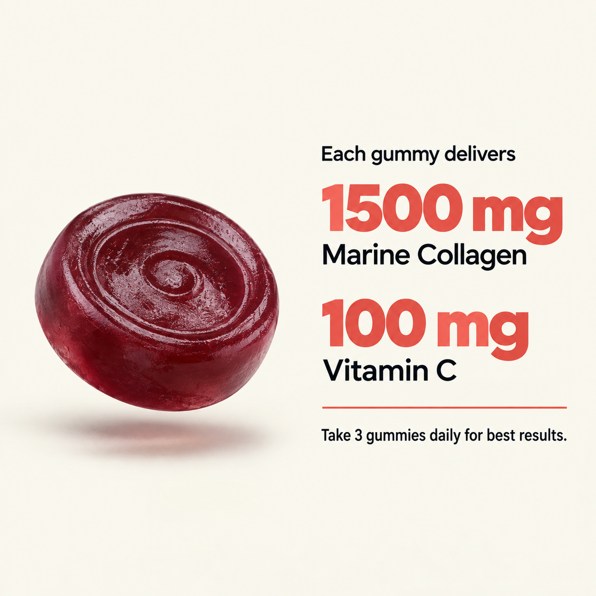 Hydrolyzed Marine Collagen + Vitamin C Gummies