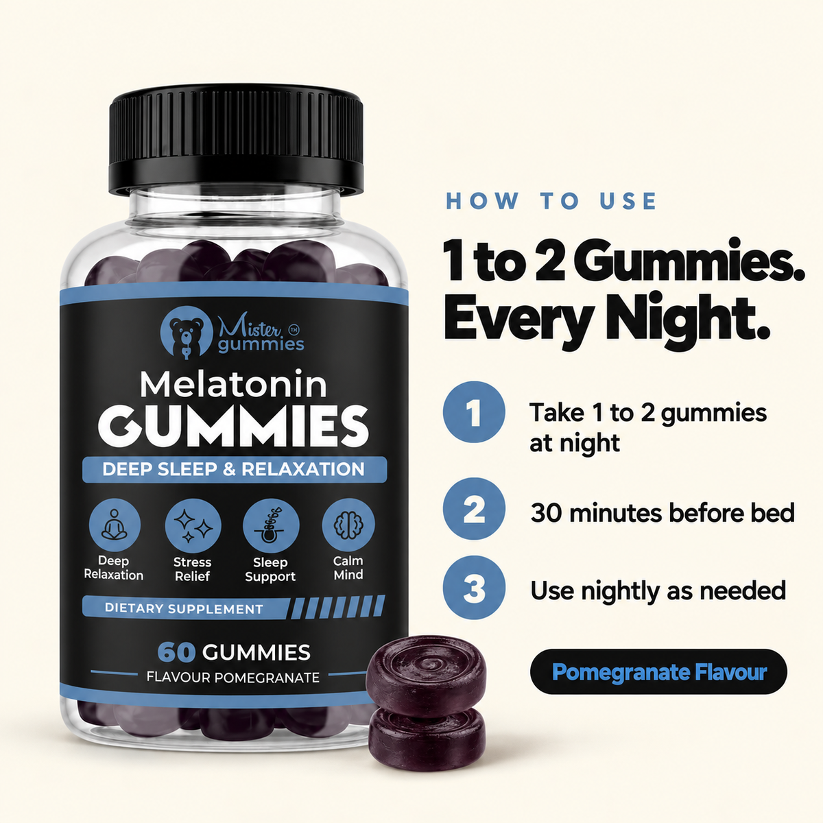 Melatonin Gummies for Deep Sleep & Relaxation