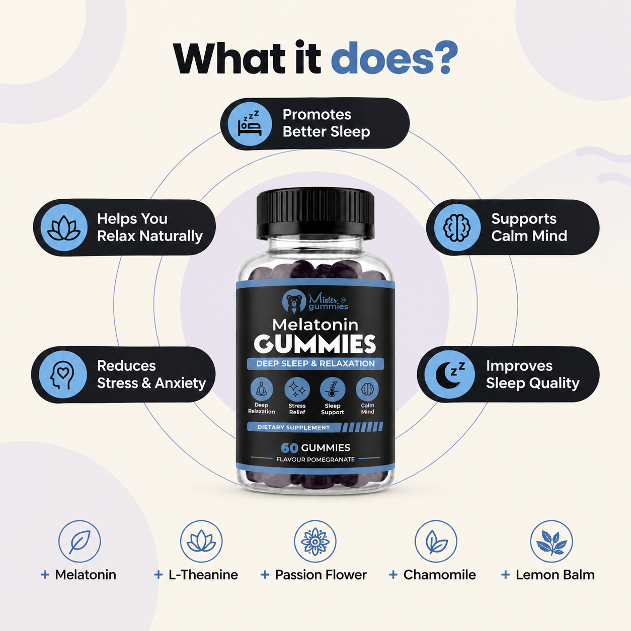 Melatonin Gummies for Deep Sleep & Relaxation