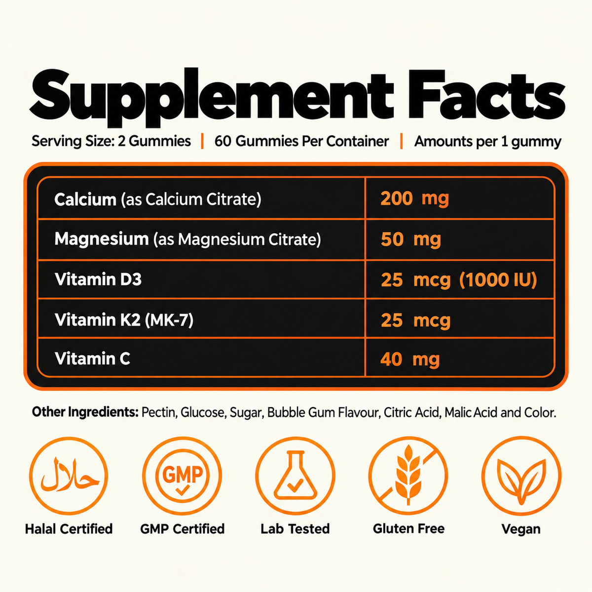 Vitamin D3+K2 Gummies – Bones & Immunity