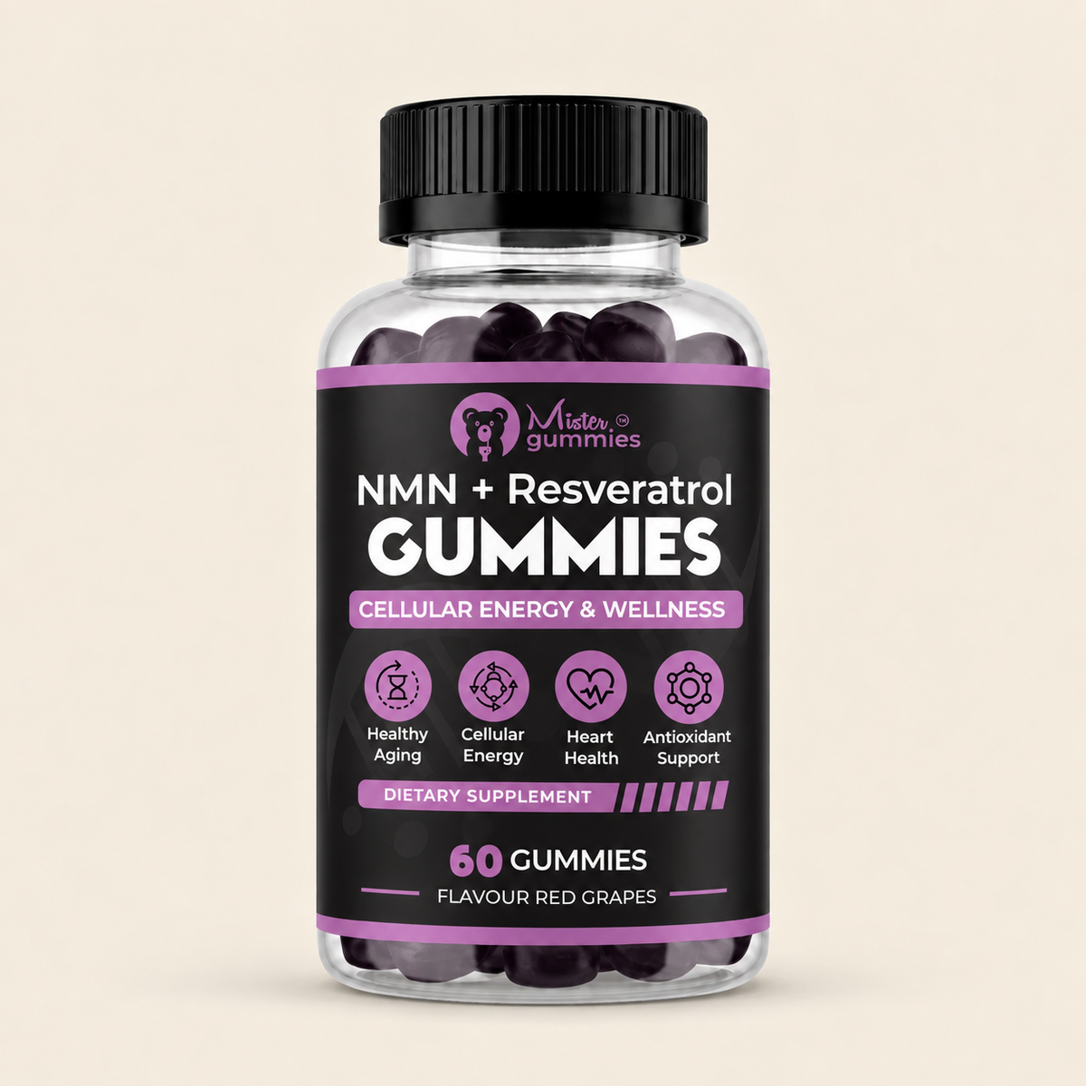 NMN + Resveratrol Gummies for Cellular Energy & Healthy Aging