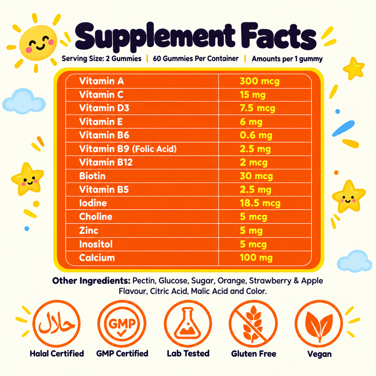 Kids Multi-Vitamins Gummies -14 Nutrients