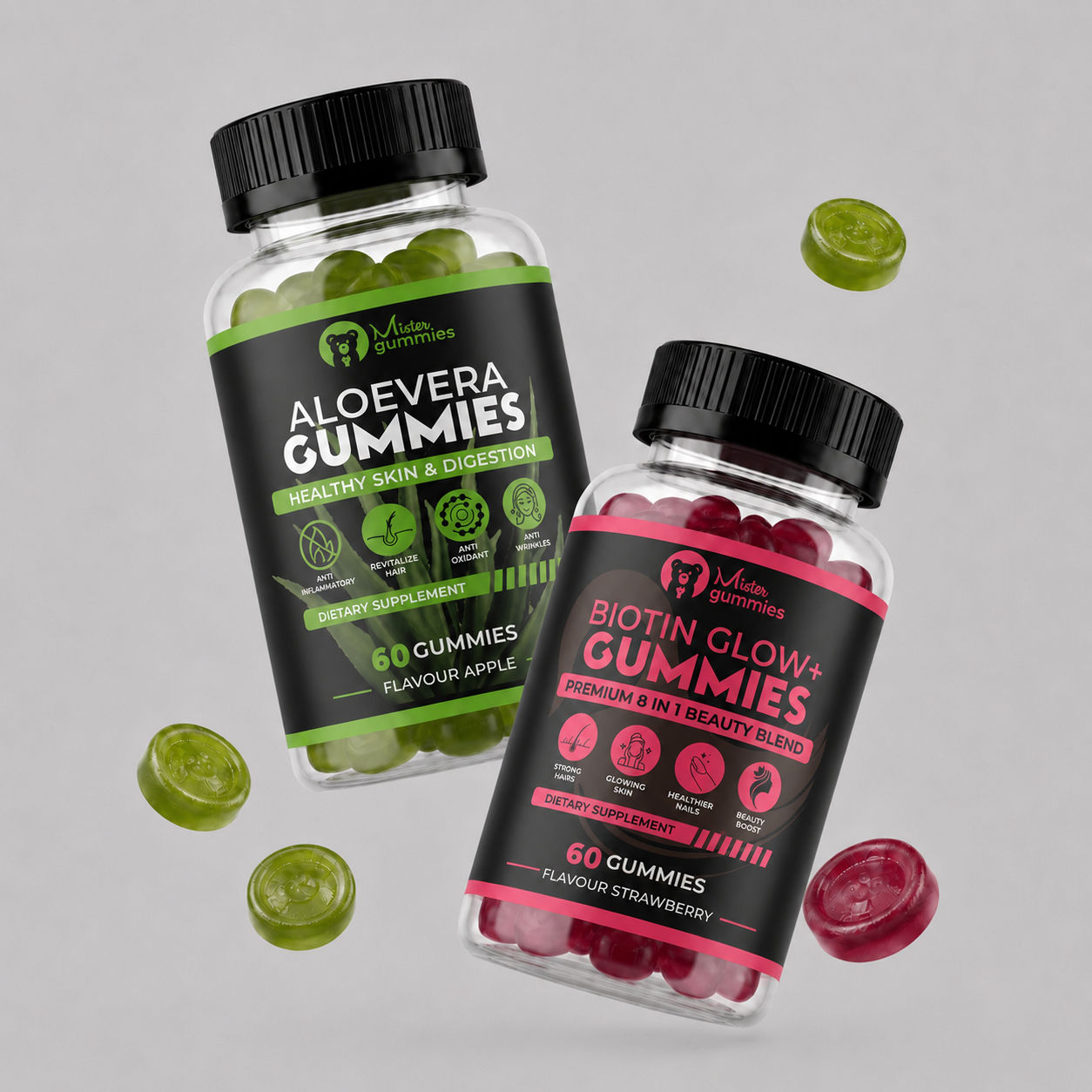 Glow & Grow Bundle (Aloevera & Biotin Gummies)