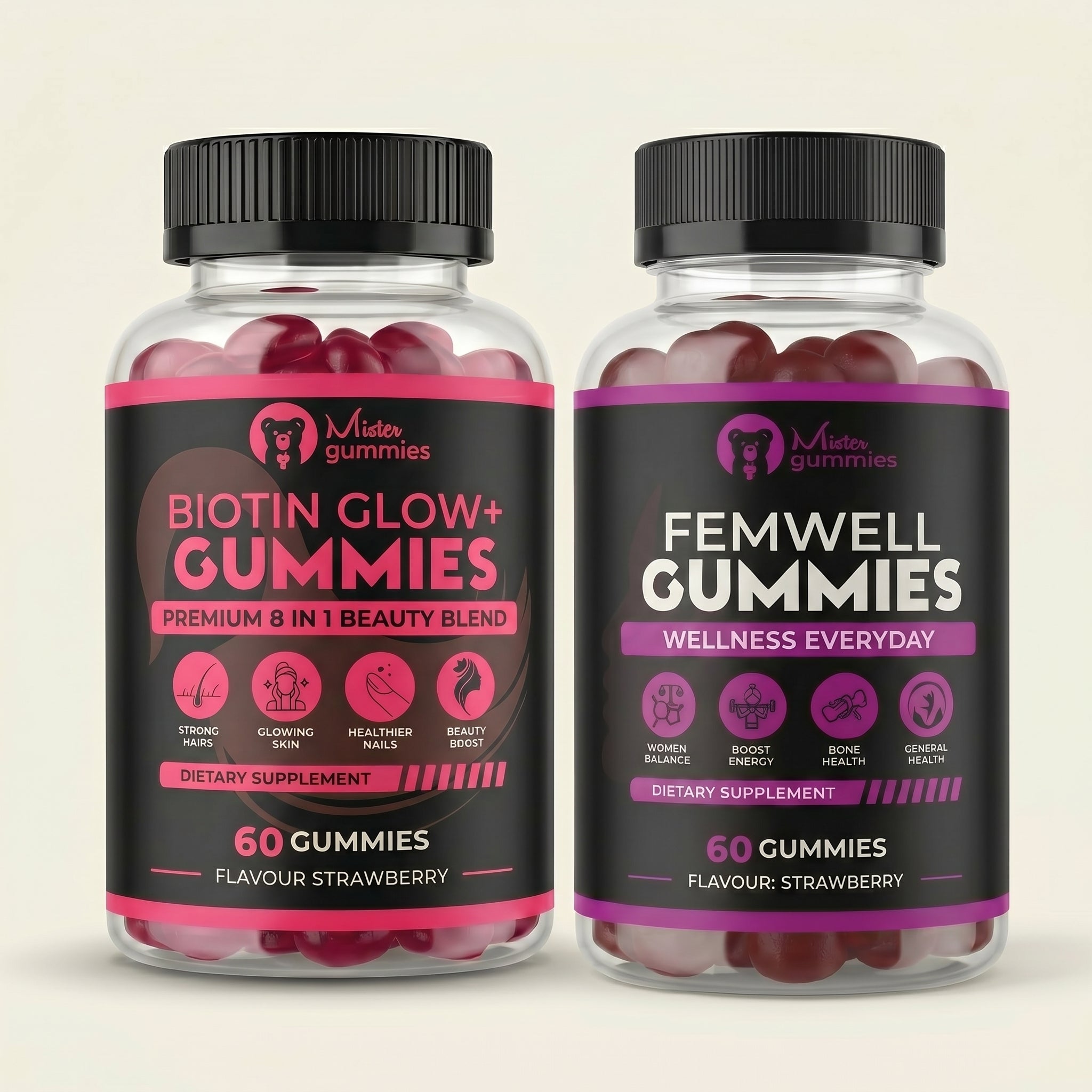 Beauty & Energy Duo (Biotin & Femwell Gummies)