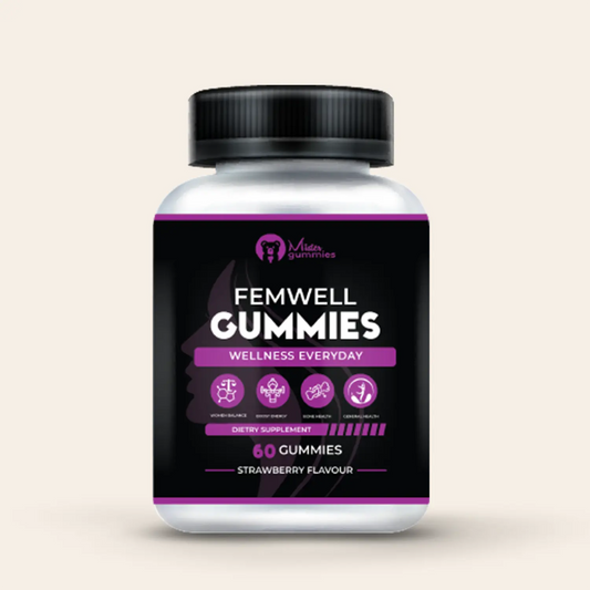 Mister Gummies Femwell Gummies for Women's Balance, Energy, Bone Health, and Overall Wellness Everyday, Strawberry Flavour, 60 Gummies Dietary Supplement.