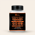 Mister Gummies Vitamin D3+K2 Gummies with Calcium & Magnesium for Strong Bones & Immunity, Bubble Gum Flavour, 60 Gummies Dietary Supplement.
