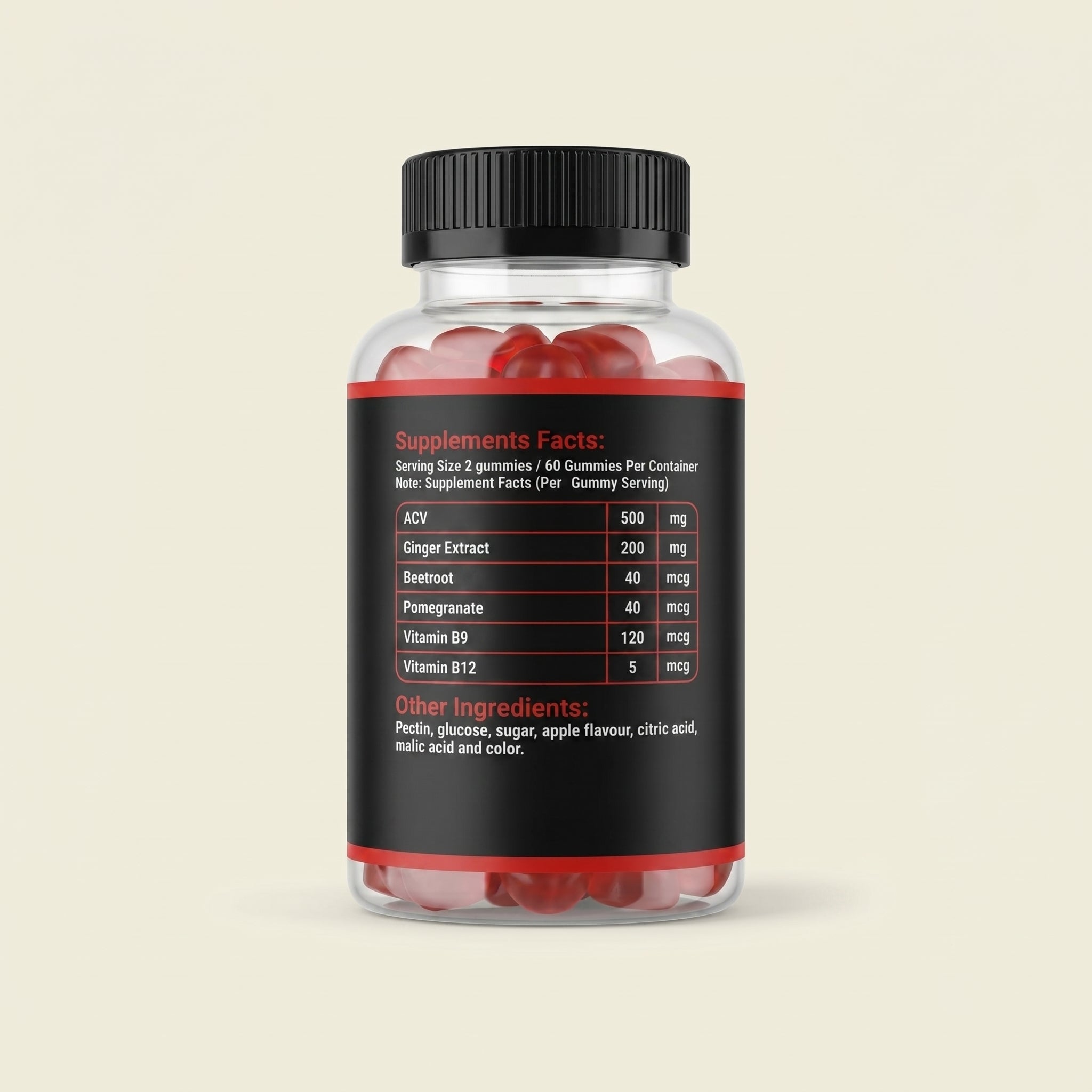 Apple Cider Vinegar Gummies (Ginger, Pomegranate & Beetroot Extract)