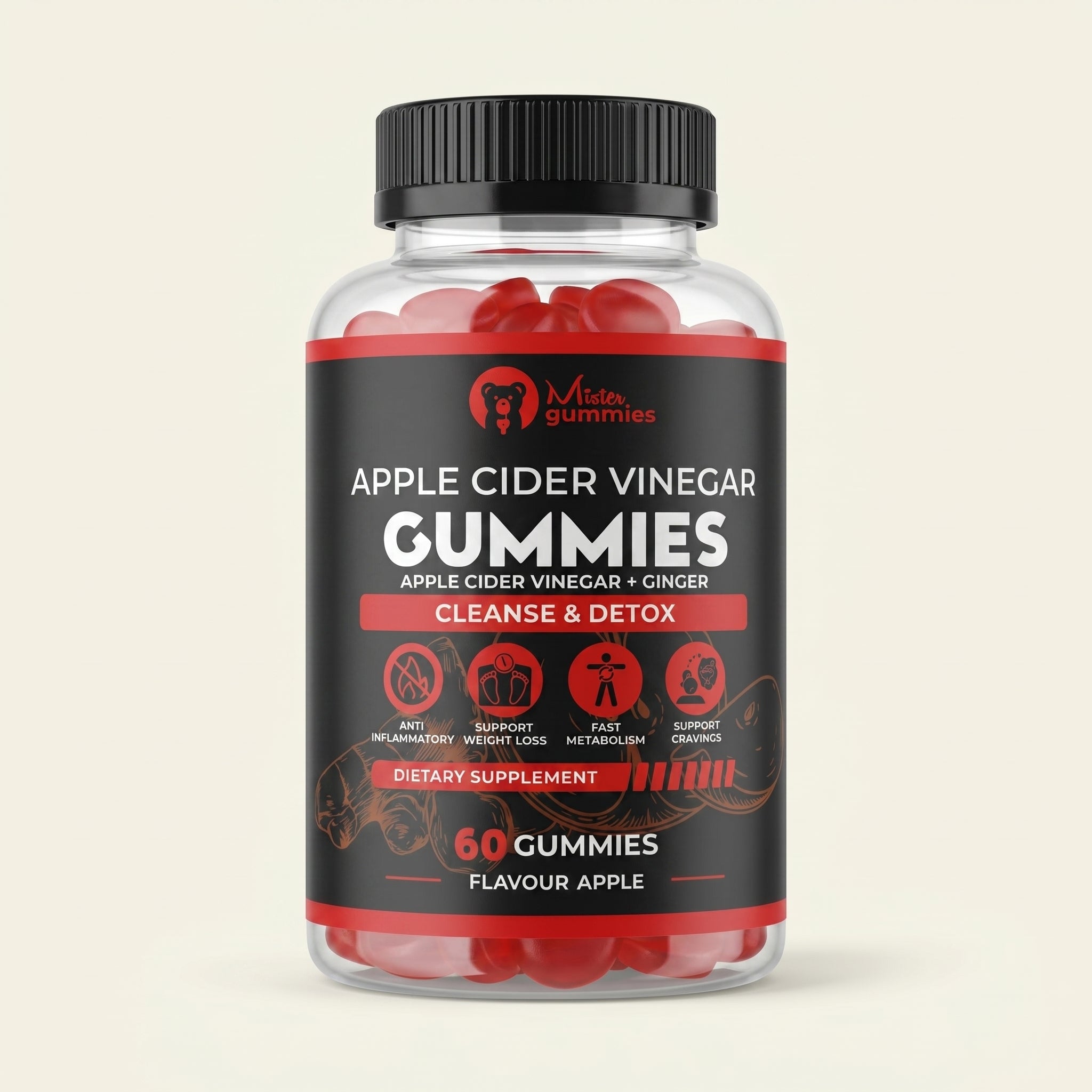Apple Cider Vinegar Gummies (Ginger, Pomegranate & Beetroot Extract)